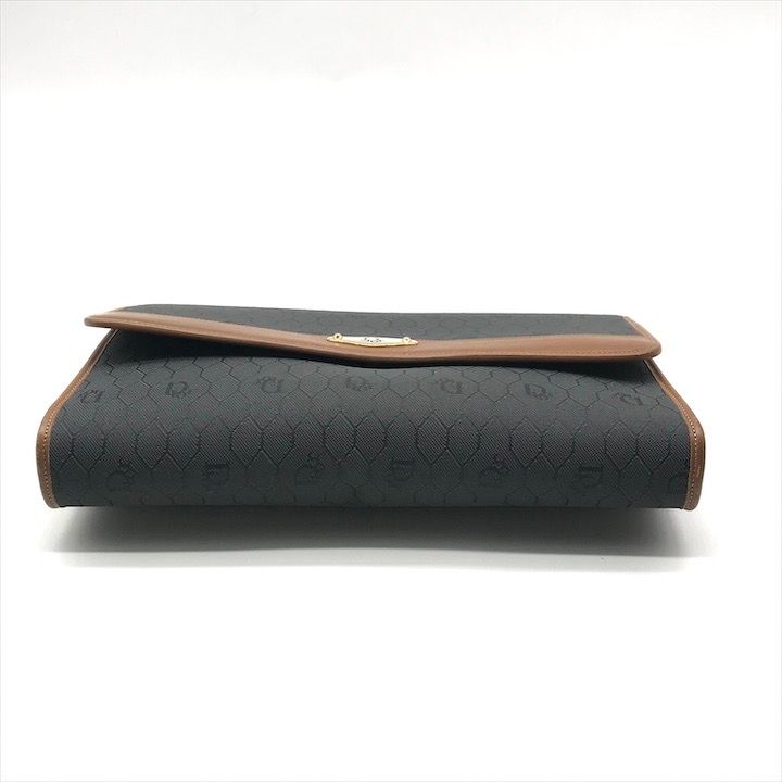 Dior Chain Shoulder Bag Clutch Vintage Leather Black — view 4