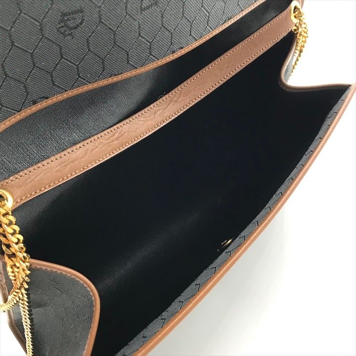 Dior Chain Shoulder Bag Clutch Vintage Leather Black — view 9