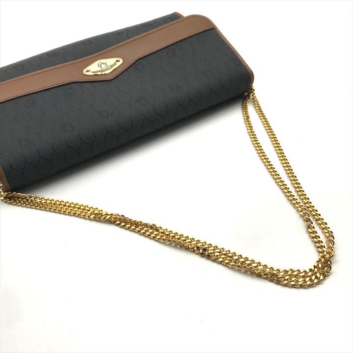 Dior Chain Shoulder Bag Clutch Vintage Leather Black — view 7