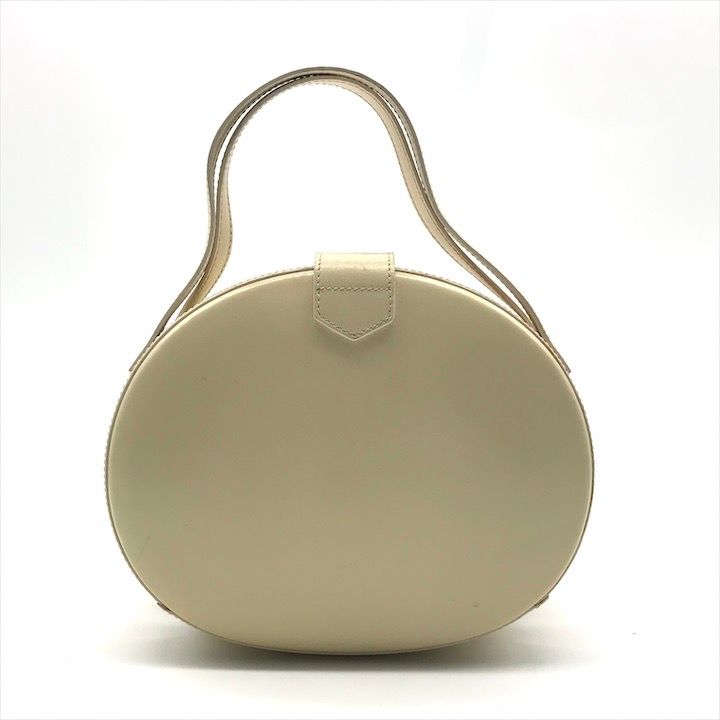 Loewe Vintage Anagram Mini Round Hand Bag Leather Beige Bag — view 3