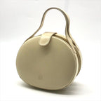 Loewe Vintage Anagram Mini Round Hand Bag Leather Beige Bag — view 2