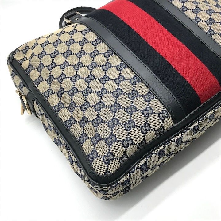 Gucci GG Canvas Business Bag 2-Way Bag Sherry Line Navy Bag — view 6