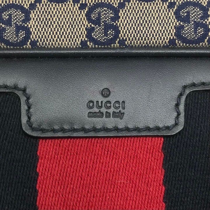 Gucci GG Canvas Business Bag 2-Way Bag Sherry Line Navy Bag — view 9