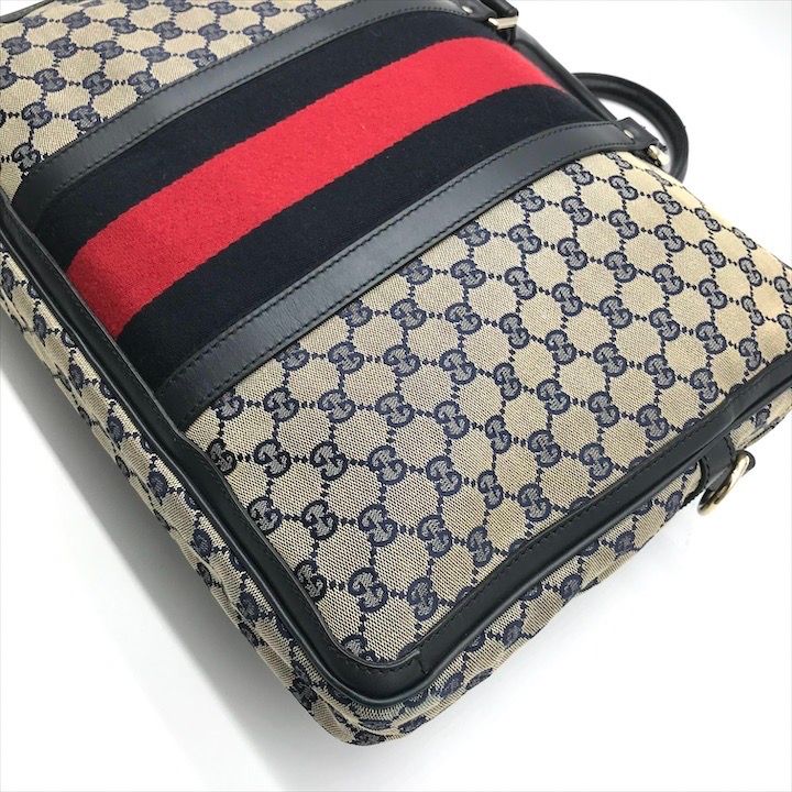 Gucci GG Canvas Business Bag 2-Way Bag Sherry Line Navy Bag — view 5
