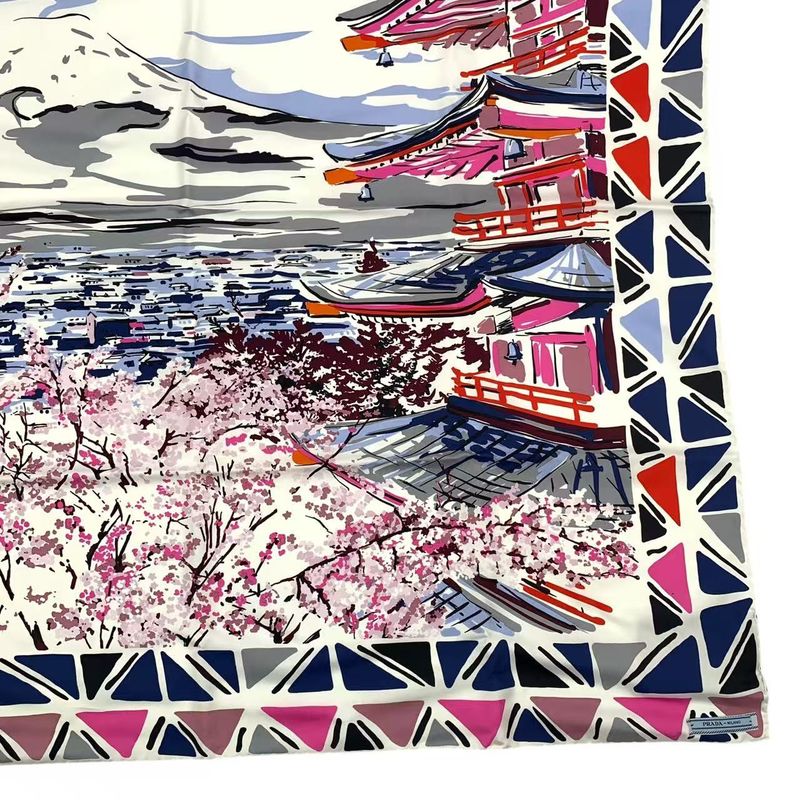 Prada Scarf Silk Arakurayama Sengen Park Multicolor Box — view 6