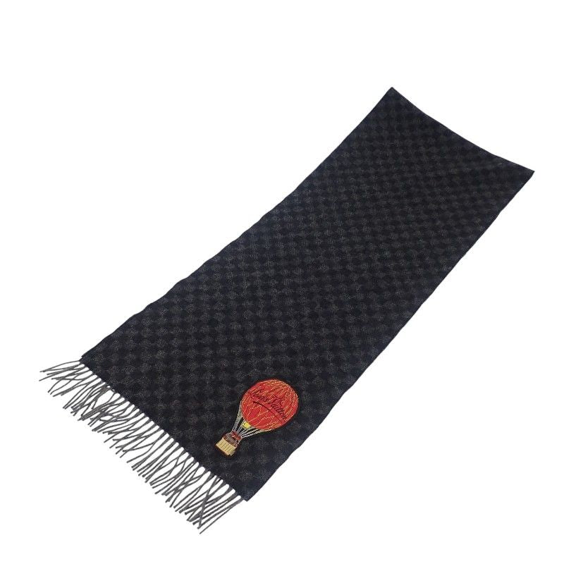 Louis Vuitton Echarpe Damier Graphite Map Muffler Wool Alpaca Black Scarf — view 3