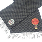 Louis Vuitton Echarpe Damier Graphite Map Muffler Wool Alpaca Black Scarf — view 5