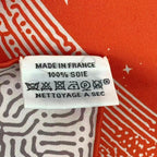 Hermes Scarf Carre 90 Silk Cles Clair De Lune Orange Box — view 9