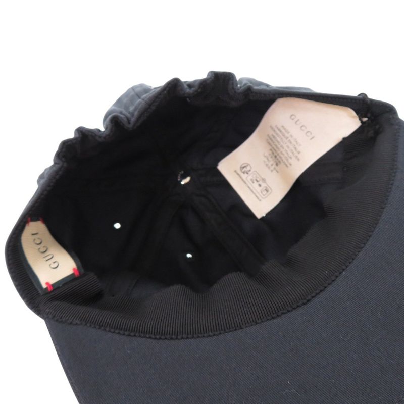 Gucci Logo Baseball Cap Hat Cotton Black 0522 — view 7