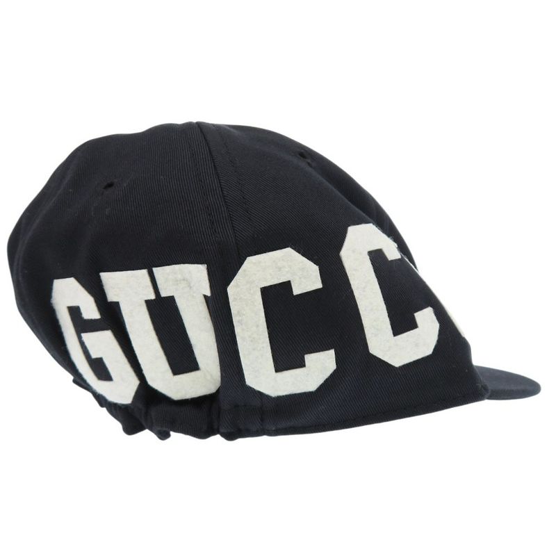 Gucci Logo Baseball Cap Hat Cotton Black 0522 — view 4