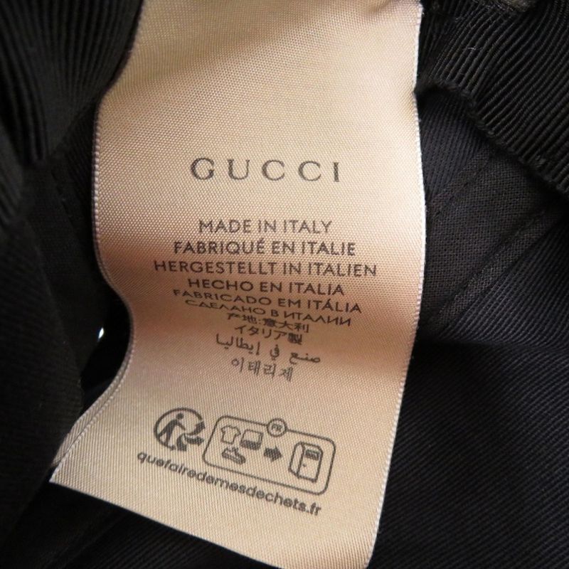 Gucci Logo Baseball Cap Hat Cotton Black 0522 — view 8
