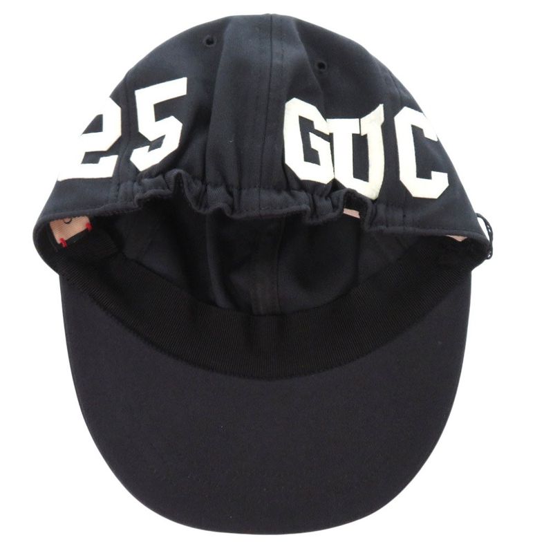 Gucci Logo Baseball Cap Hat Cotton Black 0522 — view 5