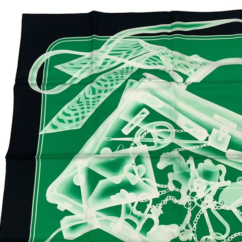 Hermes Silk Scarf Carre 90 Please Check IN Green Box — view 3