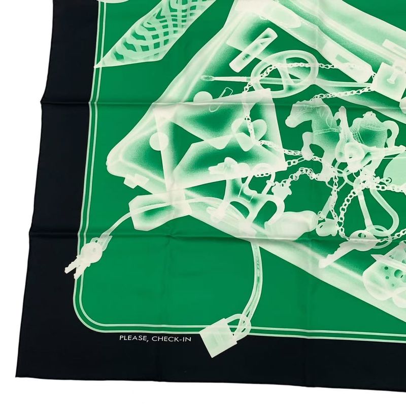 Hermes Silk Scarf Carre 90 Please Check IN Green Box — view 5
