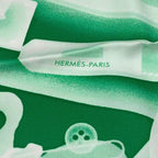 Hermes Silk Scarf Carre 90 Please Check IN Green Box — view 7
