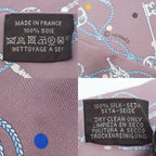 Hermes Les Cles A Pois Lecpois Twilly Scarf Ribbon 100% Silk Gray — view 9