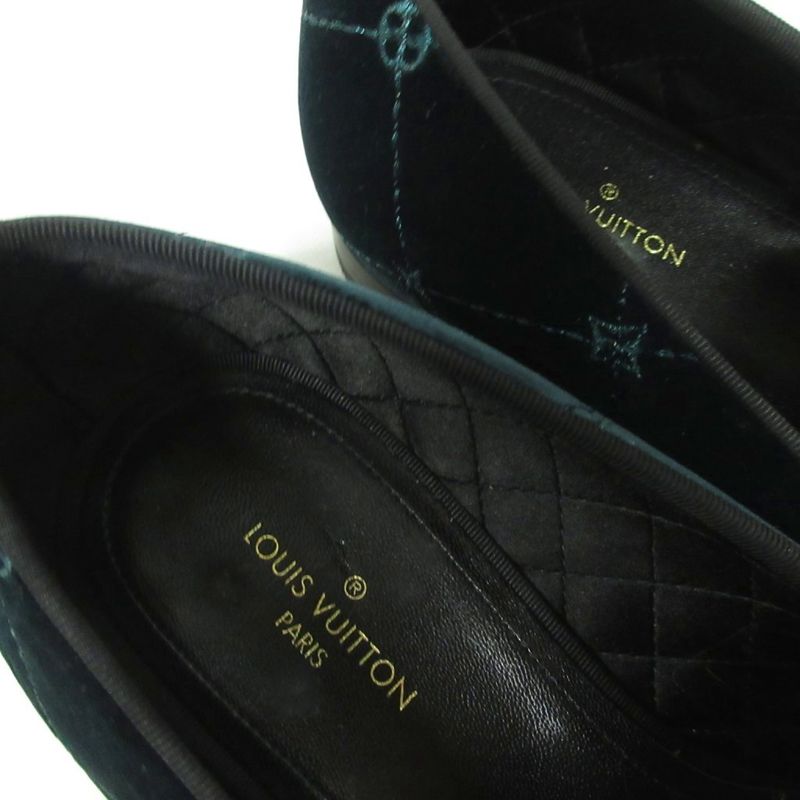 Louis Vuitton Auteuil Line Opera Shoes Loafers Logo Velvet Dress 6.5 — view 5