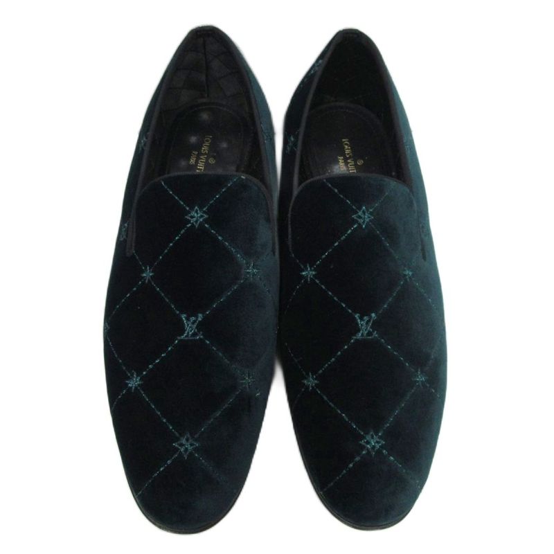 Louis Vuitton Auteuil Line Opera Shoes Loafers Logo Velvet Dress 6.5 — view 3