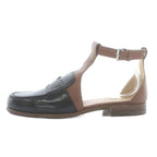Hermes Sandals Loafers Leather Ankle Strap 38 Black Brown XZ GY19 — view 2