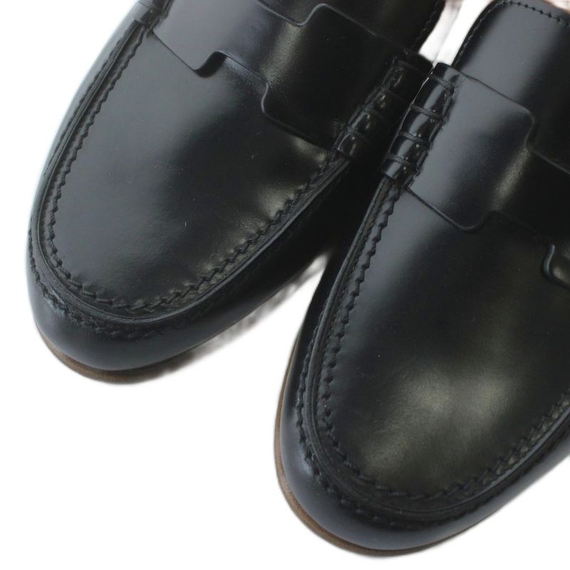 Hermes Sandals Loafers Leather Ankle Strap 38 Black Brown XZ GY19 — view 3