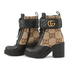 Gucci Boots Jumbo GG Marmont Ankle Leather Canvas 34.5 — view 2