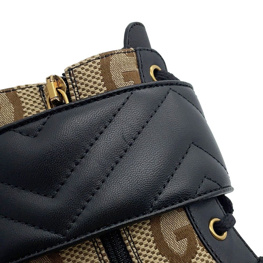 Gucci Boots Jumbo GG Marmont Ankle Leather Canvas 34.5 — view 7
