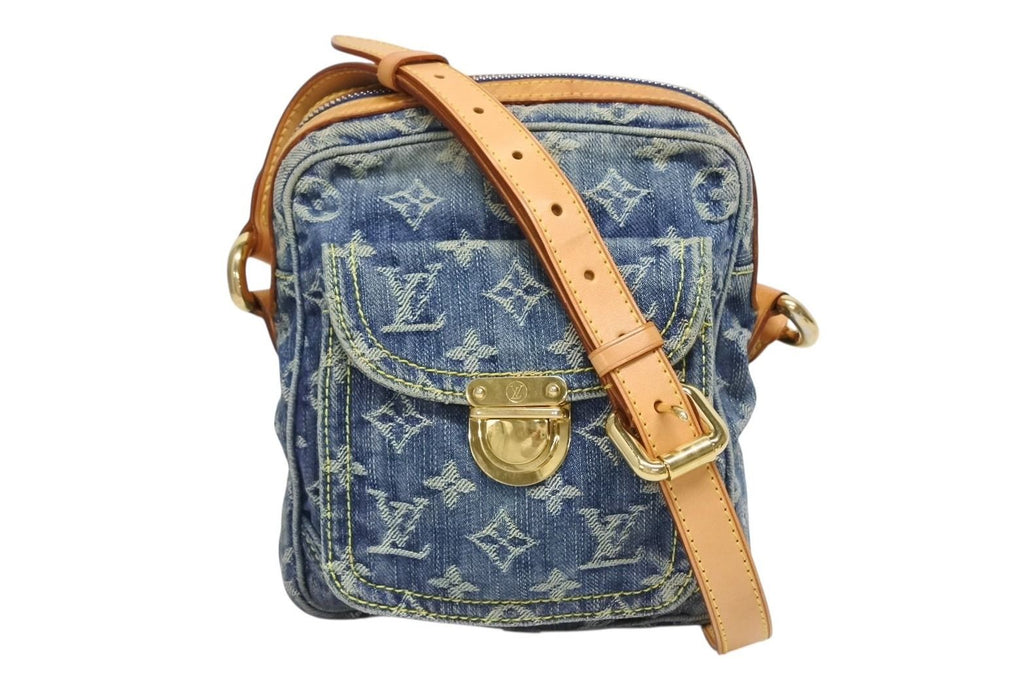 Louis Vuitton Camera Bag Monogram Denim Indigo Blue Gold