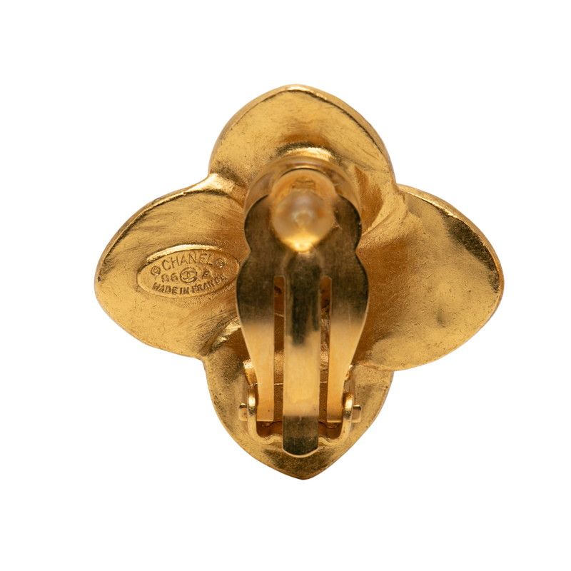 Chanel Coco Mark Flower Motif Vintage Gold Plated — view 4