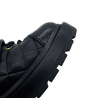Chanel Short Boots Quilted CC Logo Lace Up Leather 35 — view 8