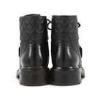 Chanel Short Boots Quilted CC Logo Lace Up Leather 35 — view 3