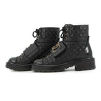 Chanel Short Boots Quilted CC Logo Lace Up Leather 35 — view 2
