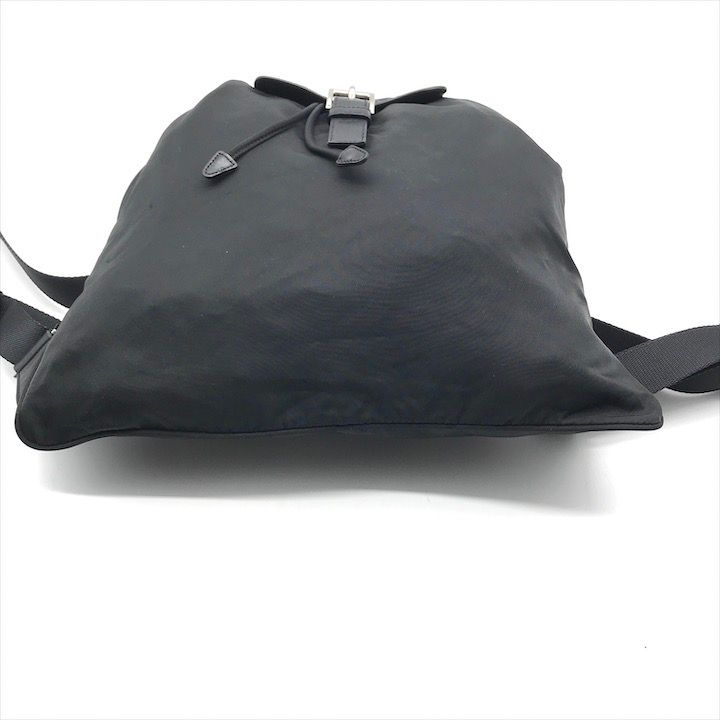Prada Triangle Logo Nylon Tessuto Backpack Pack Black — view 4
