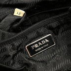 Prada Triangle Logo Nylon Tessuto Backpack Pack Black — view 9