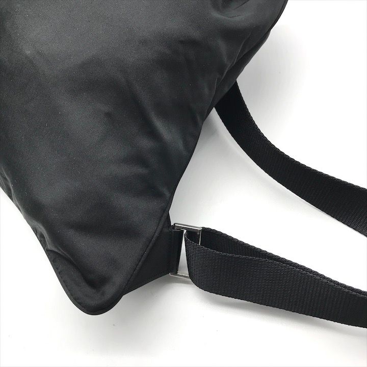 Prada Triangle Logo Nylon Tessuto Backpack Pack Black — view 6
