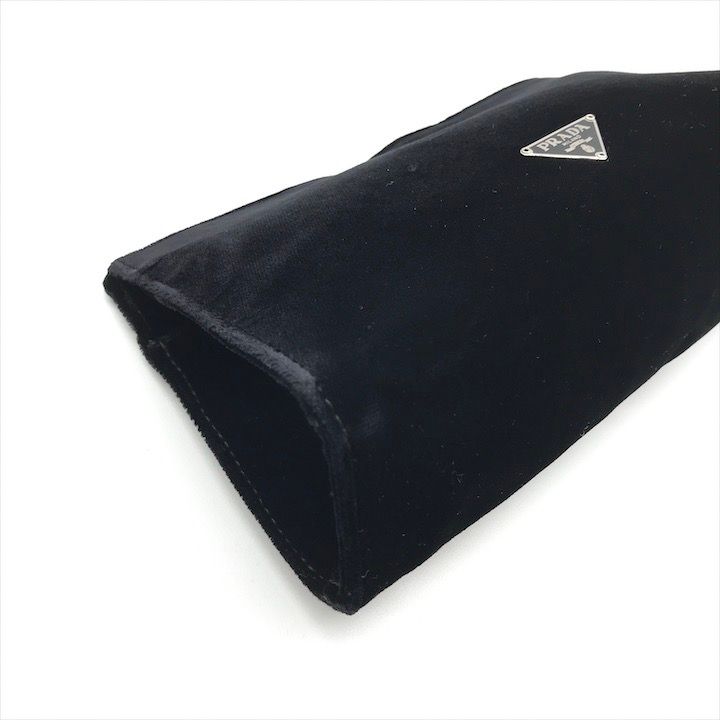 Prada Velour Pouch Black Clutch — view 4