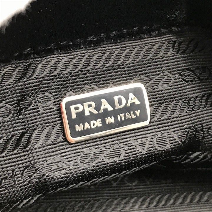 Prada Velour Pouch Black Clutch — view 9