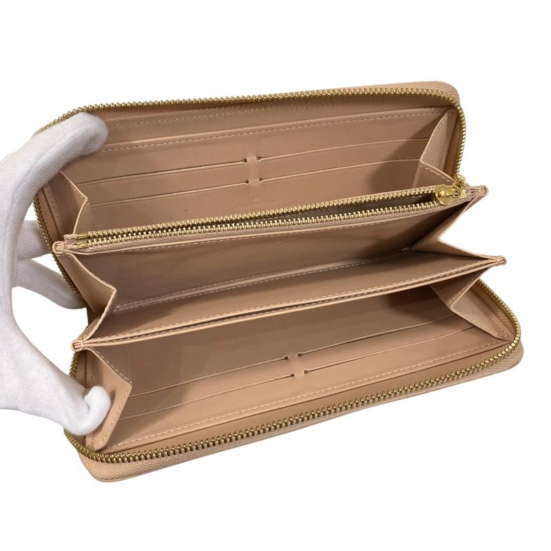 Louis Vuitton Monogram Vernis Zippy Wallet Long Beige — view 5