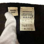Hermes 100% Cashmere Check Muffler Brown Navy Scarf — view 6