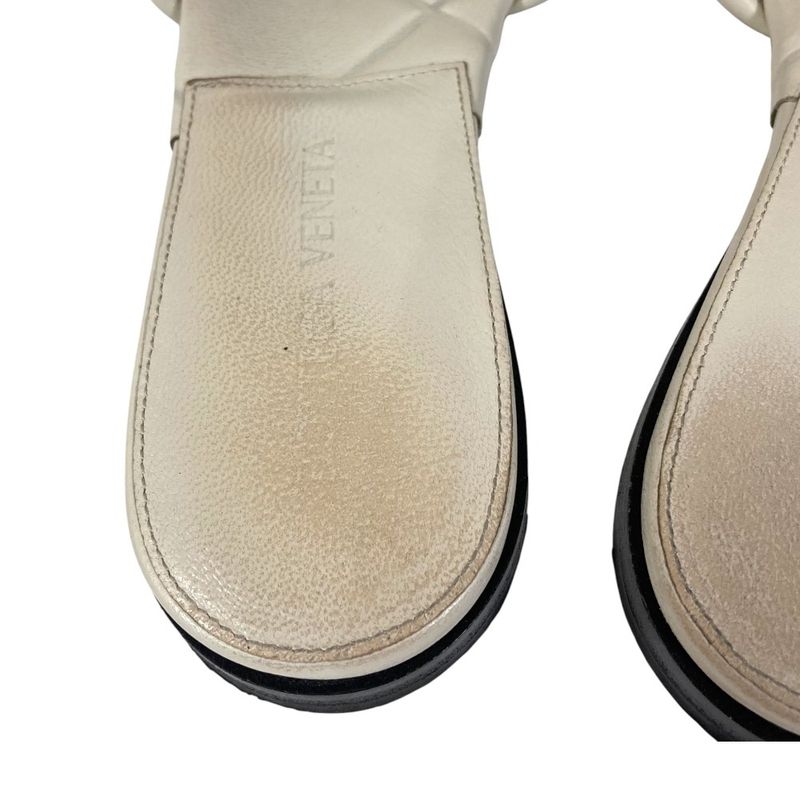 Bottega Veneta Lido Square Toe Flat Sandals 35 Off White — view 7