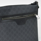 Gucci GG Supreme Shoulder Bag Black Canvas Silver — view 7