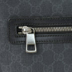 Gucci GG Supreme Shoulder Bag Black Canvas Silver — view 8