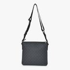 Gucci GG Supreme Shoulder Bag Black Canvas Silver — view 4