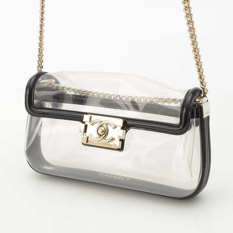 Chanel Boy Vinyl Mini 17 th Series Shoulder Bag Clear — view 3