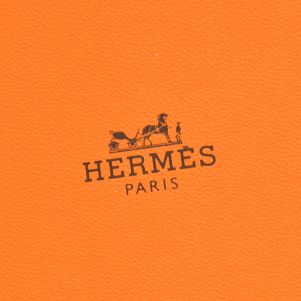 Hermes Large Tag Name Tag Bag Charm Chevre Etoupe Silver — view 8