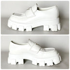 Prada Monolith Brushed Leather Loafers 6.5 White — view 5