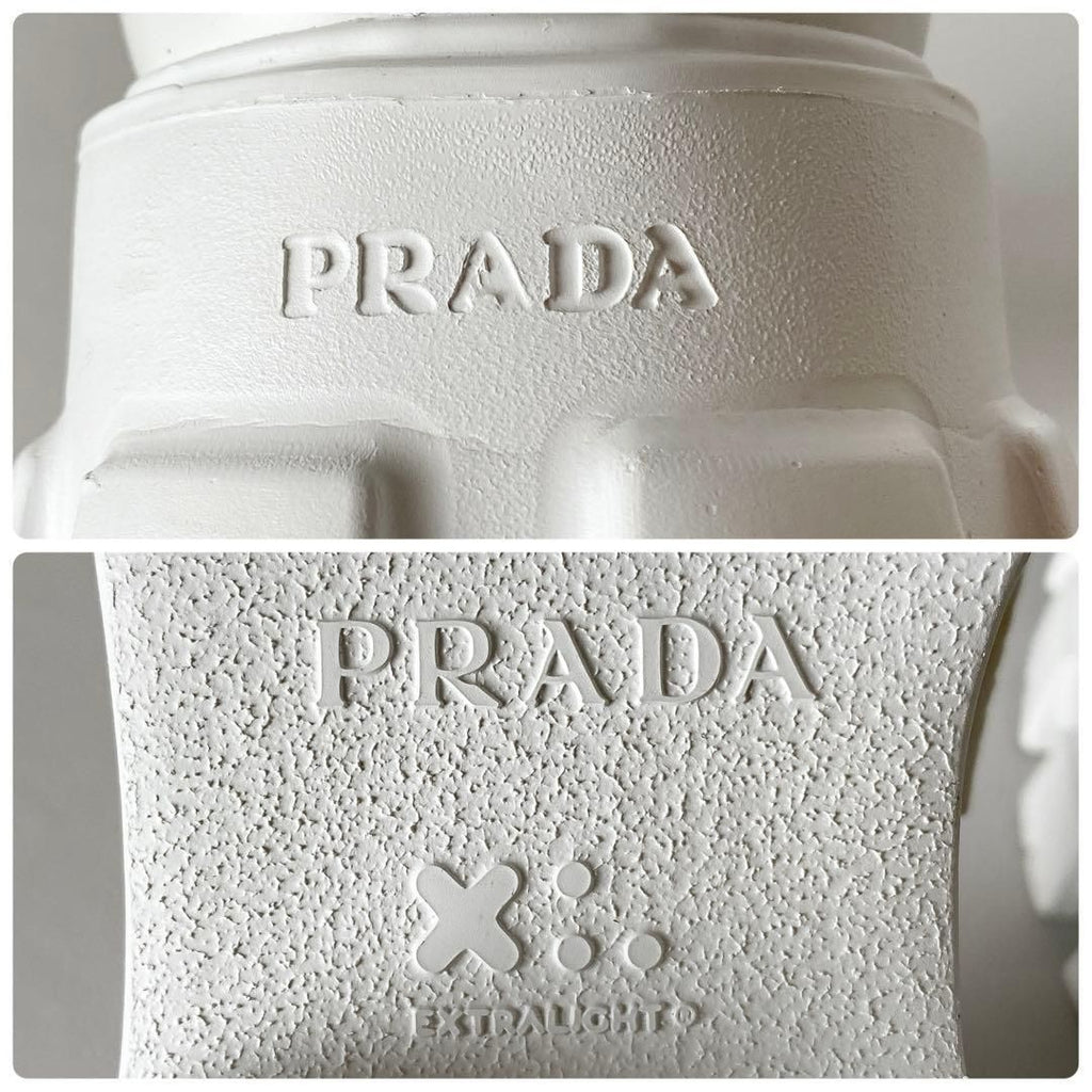 Prada Monolith Brushed Leather Loafers 6.5 White — view 9