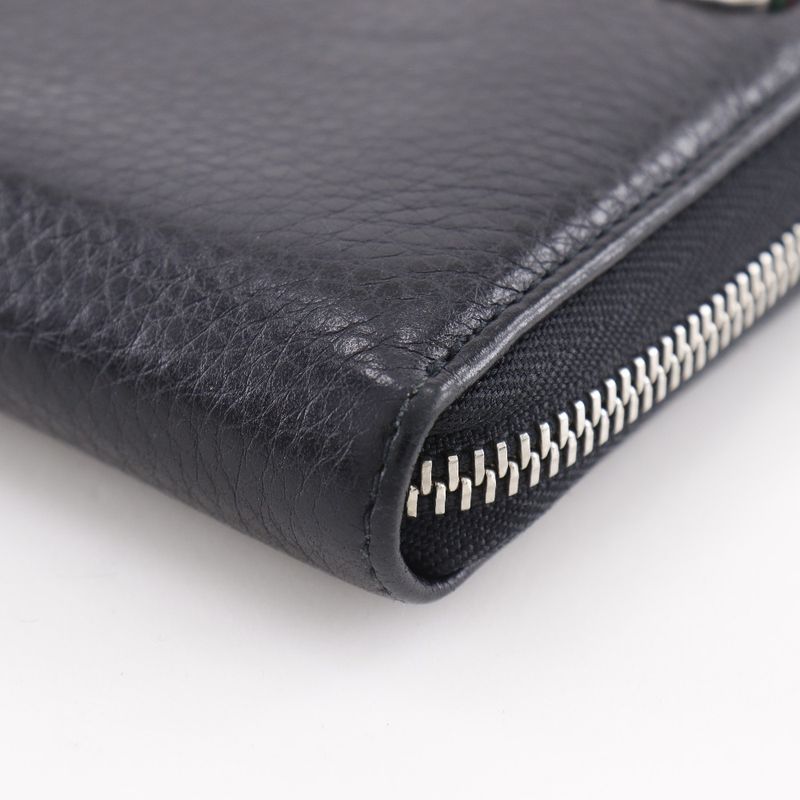 Gucci Sherry Line Inter-locking G Leather Black Long Wallet — view 5