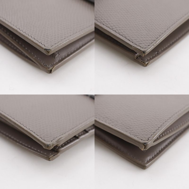 Celine Medium Strap Wallet Leather Gray Bifold — view 5