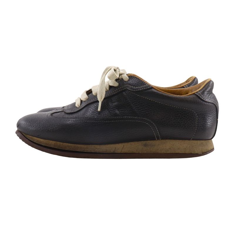 Hermes Quick H Logo Leather Black Sneakers — view 2