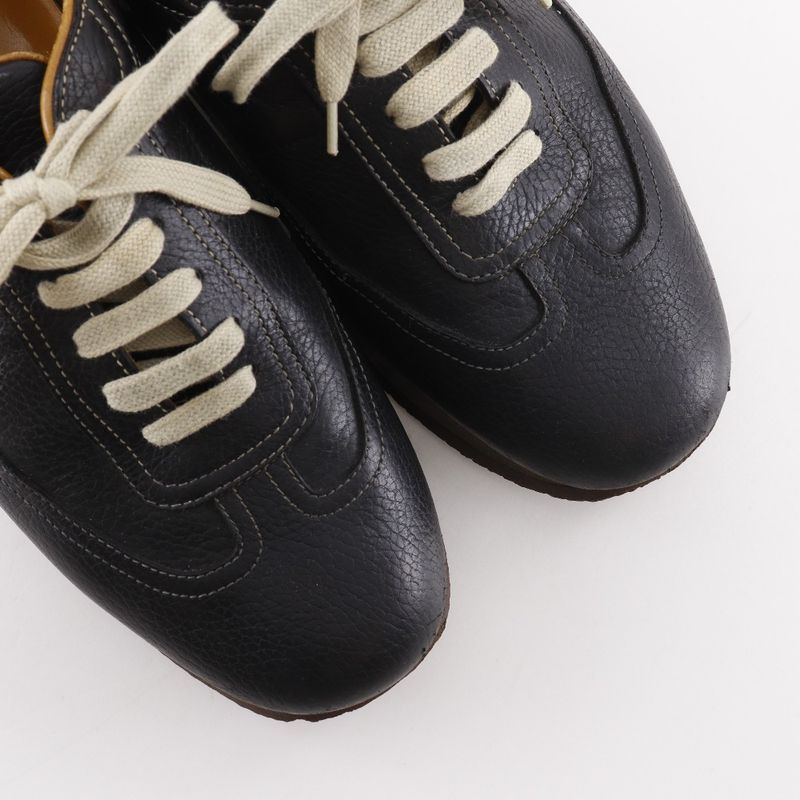 Hermes Quick H Logo Leather Black Sneakers — view 4